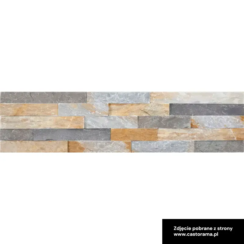 Kamień naturalny Slate 10 x 35 cm grey mix yellow 0,35 m2