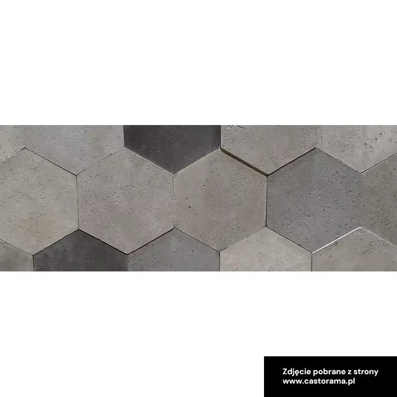 Płytka dekoracyjna betonowa Knap hexagon natural mix 0,392 m2